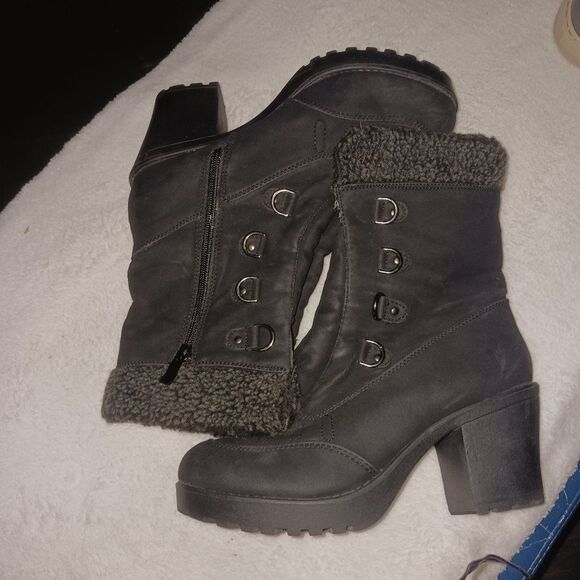 Db Dk Fashion Lace up boots with 2.5 inch wedge heel, wore once - Picture 1 of 12